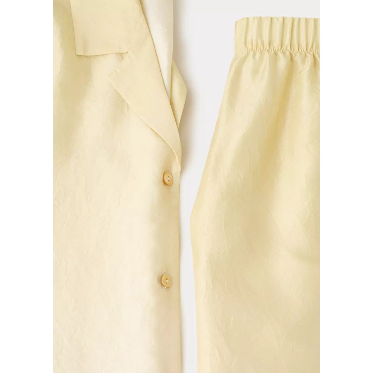 Chemise soie dégradée jaune pastel, MANGO