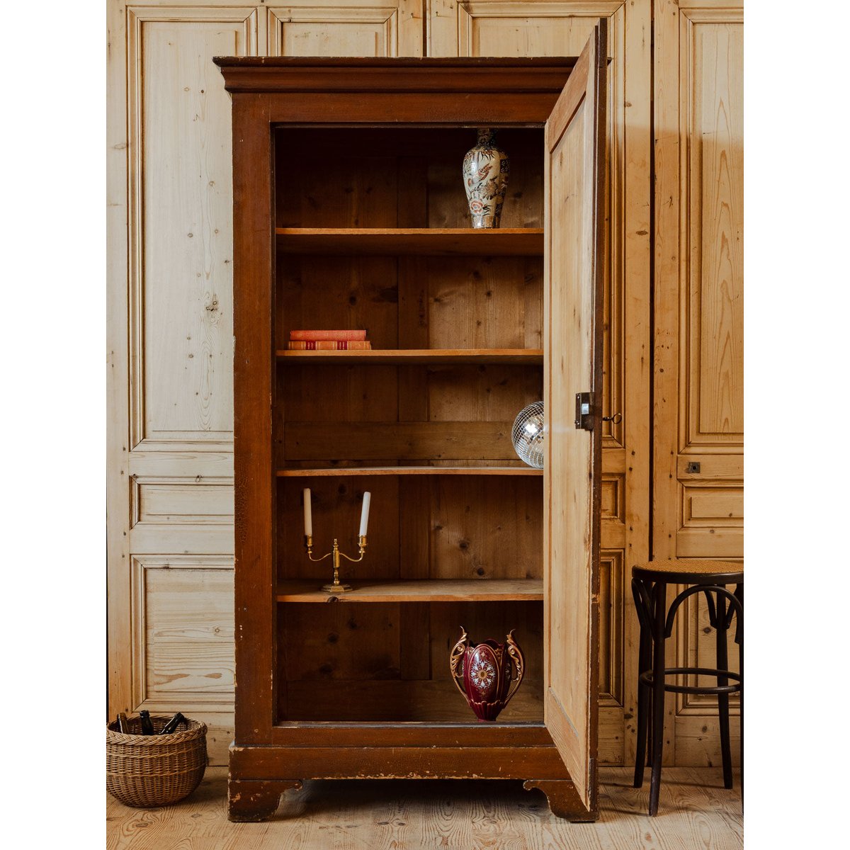 Bonnetière en bois Blandine N°472 - Bon état bois foncé, DEBONGOUT