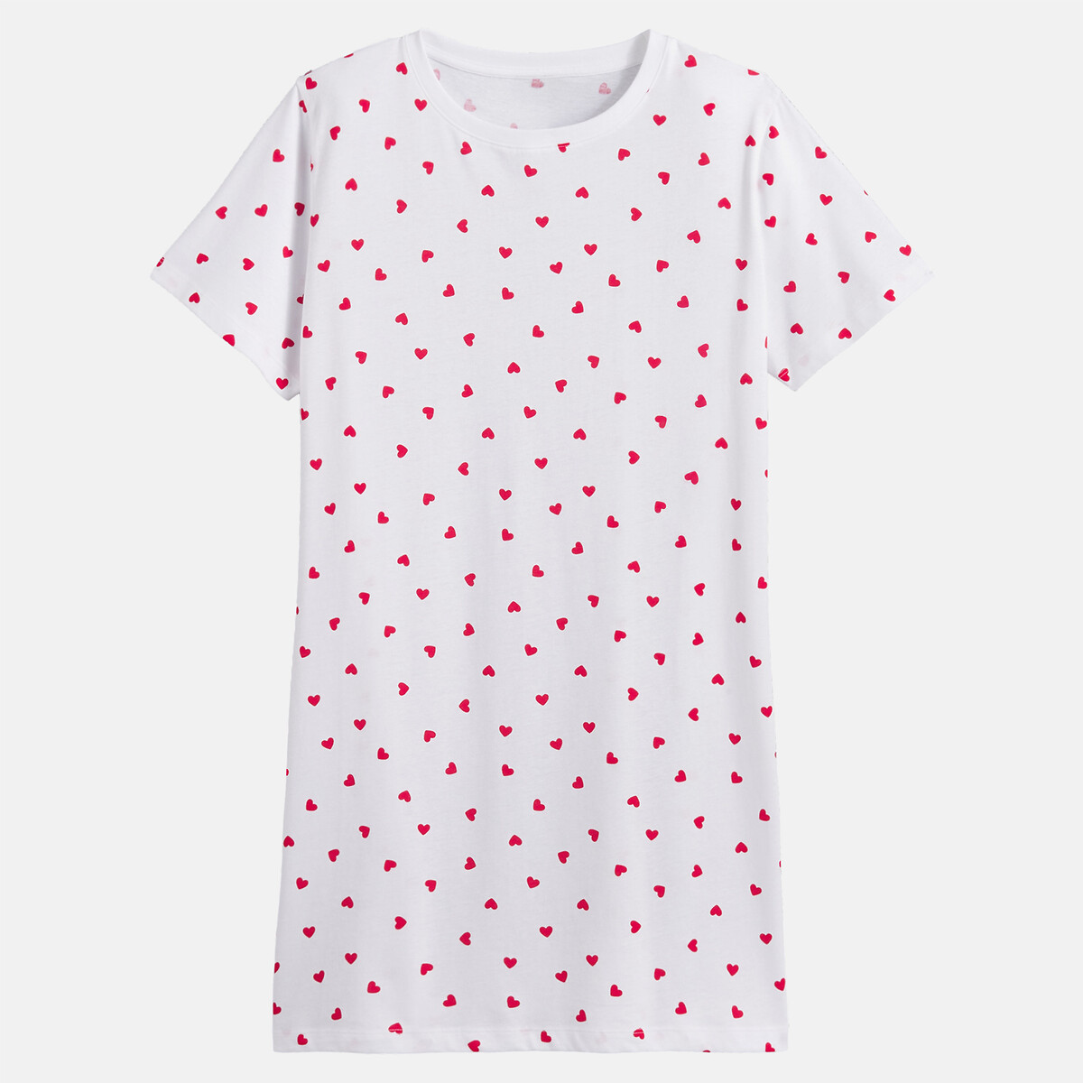 Chemise de nuit, imprimé coeurs, jersey pur coton imprimé coeurs, LA REDOUTE COLLECTIONS
