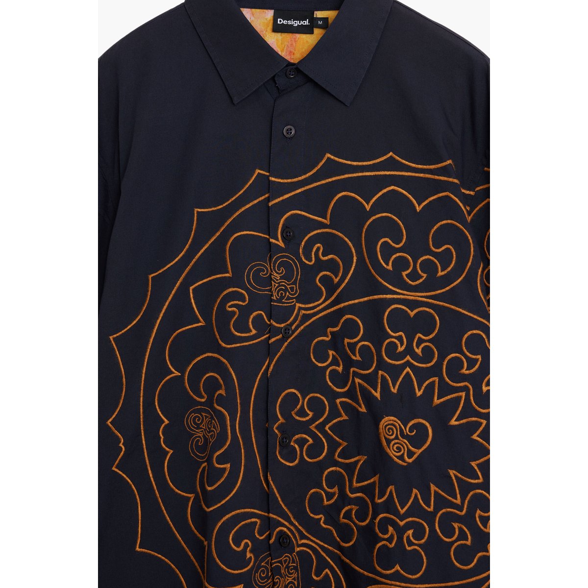 chemise à manches longues imprimée bleu, DESIGUAL
