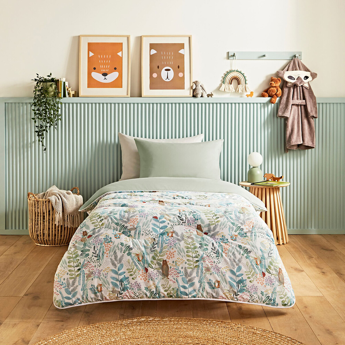 10.5 Tog Into The Woods Coverless Duvet and Pillowcase Set green, NIGHT LARK