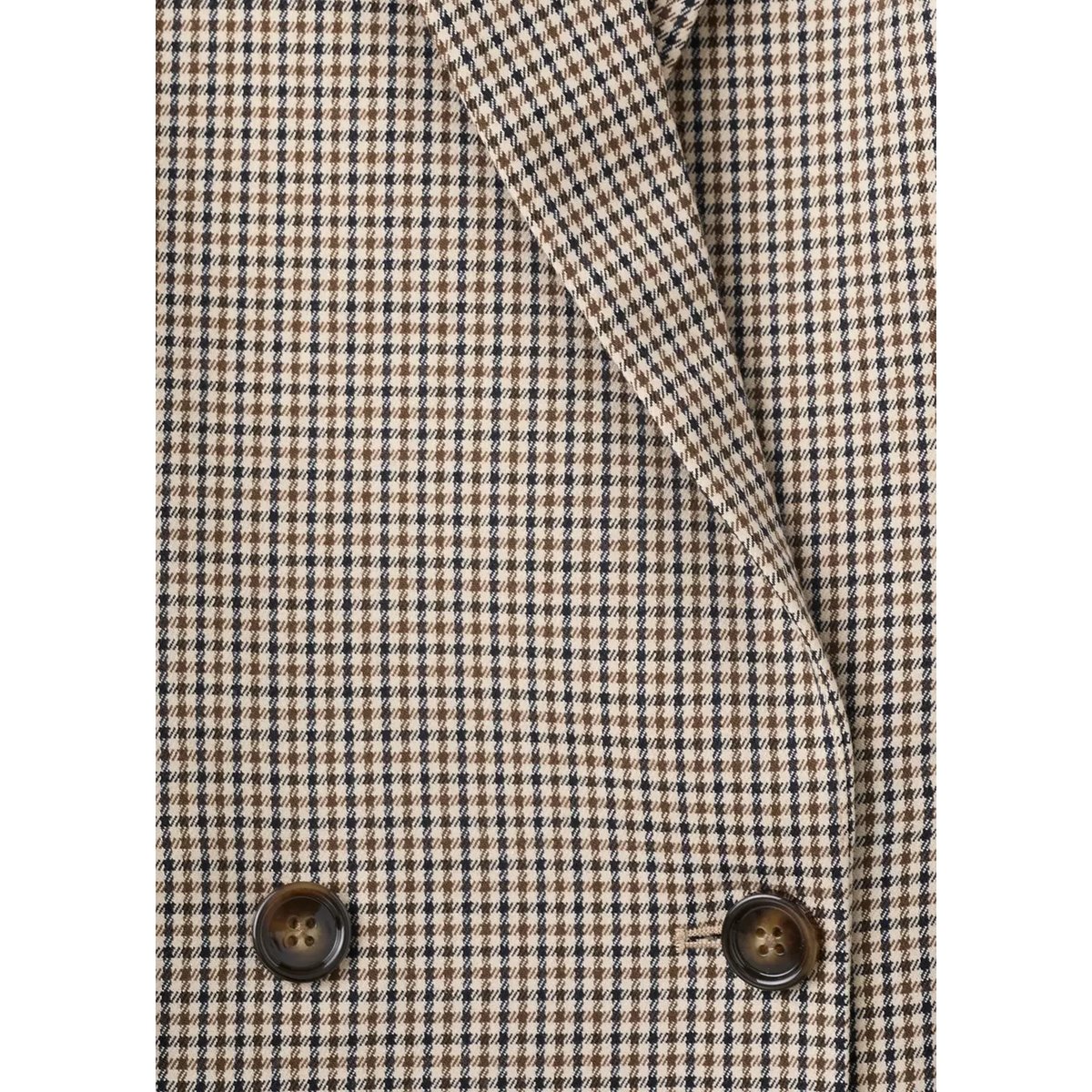 Blazer croisé micro pied-de-poule marron, MANGO