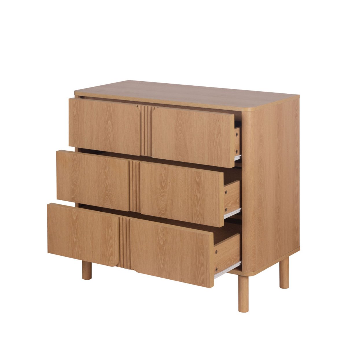 Commode 3 tiroirs en bois L80cm- NOA bois clair, DRAWER