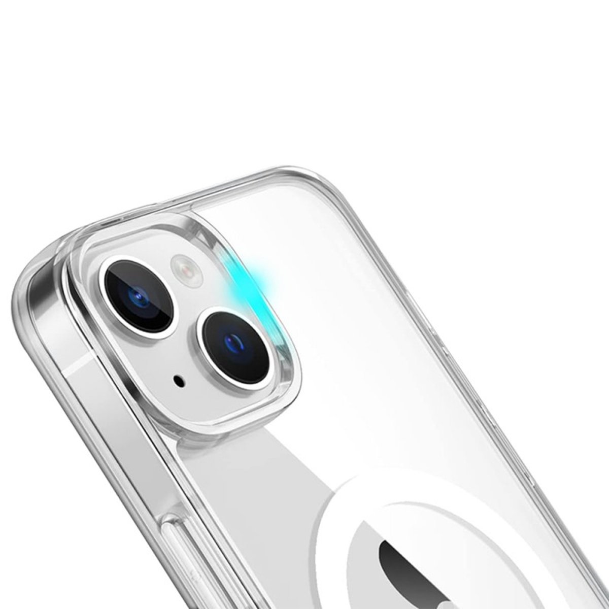 Coque Anti-choc compatible Magsafe pour iPhone 14 Plus Transparente + 2 protections écran et 2 protections objectif caméra transparent, EVETANE