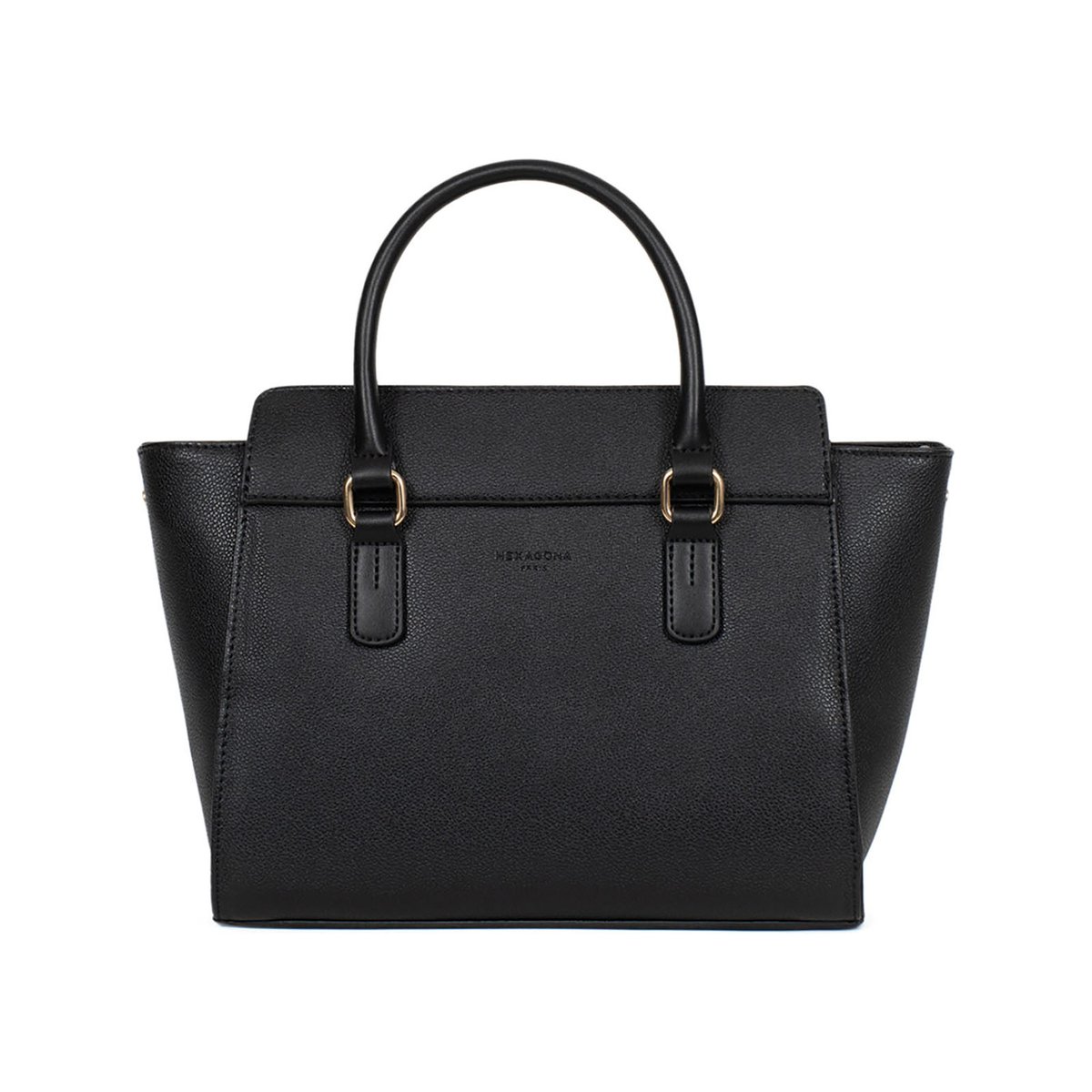 Sac porté main 2 poignées MAÉ noir, HEXAGONA