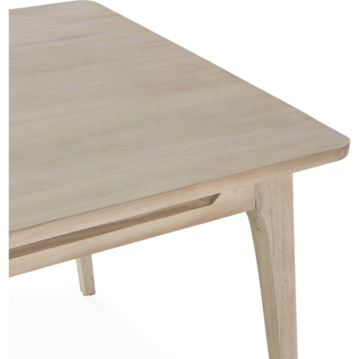 Table à manger en bois de cèdre massif blanc voilé, RECOLLECTION