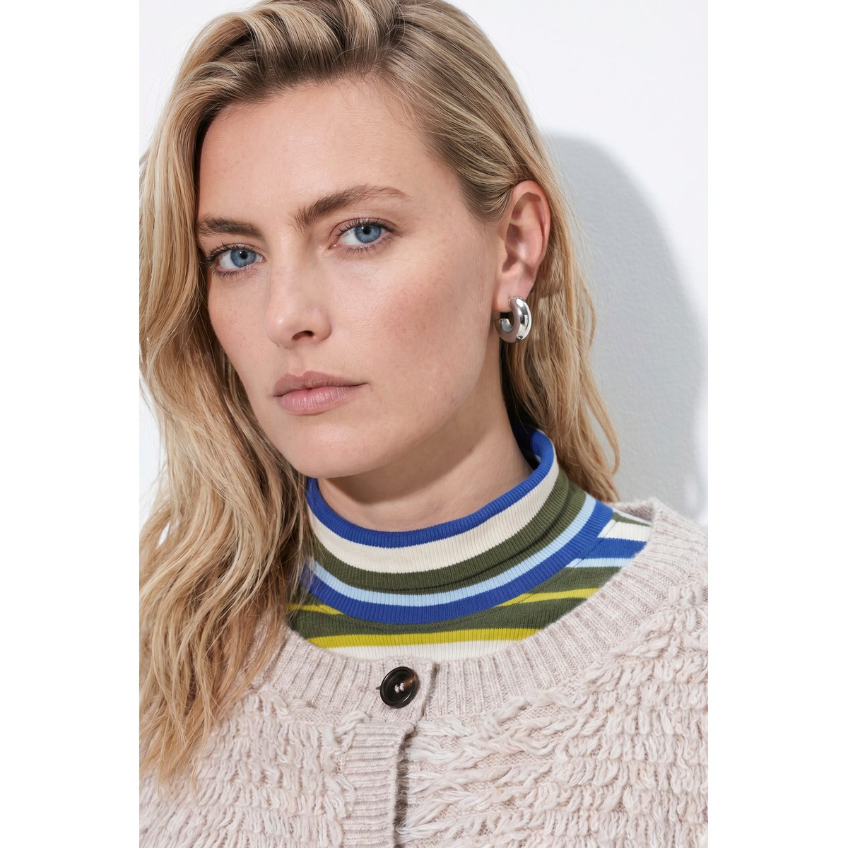Cardigan en fil fantaisie, coupe Boxy Fit beige mélangé, ULLA POPKEN