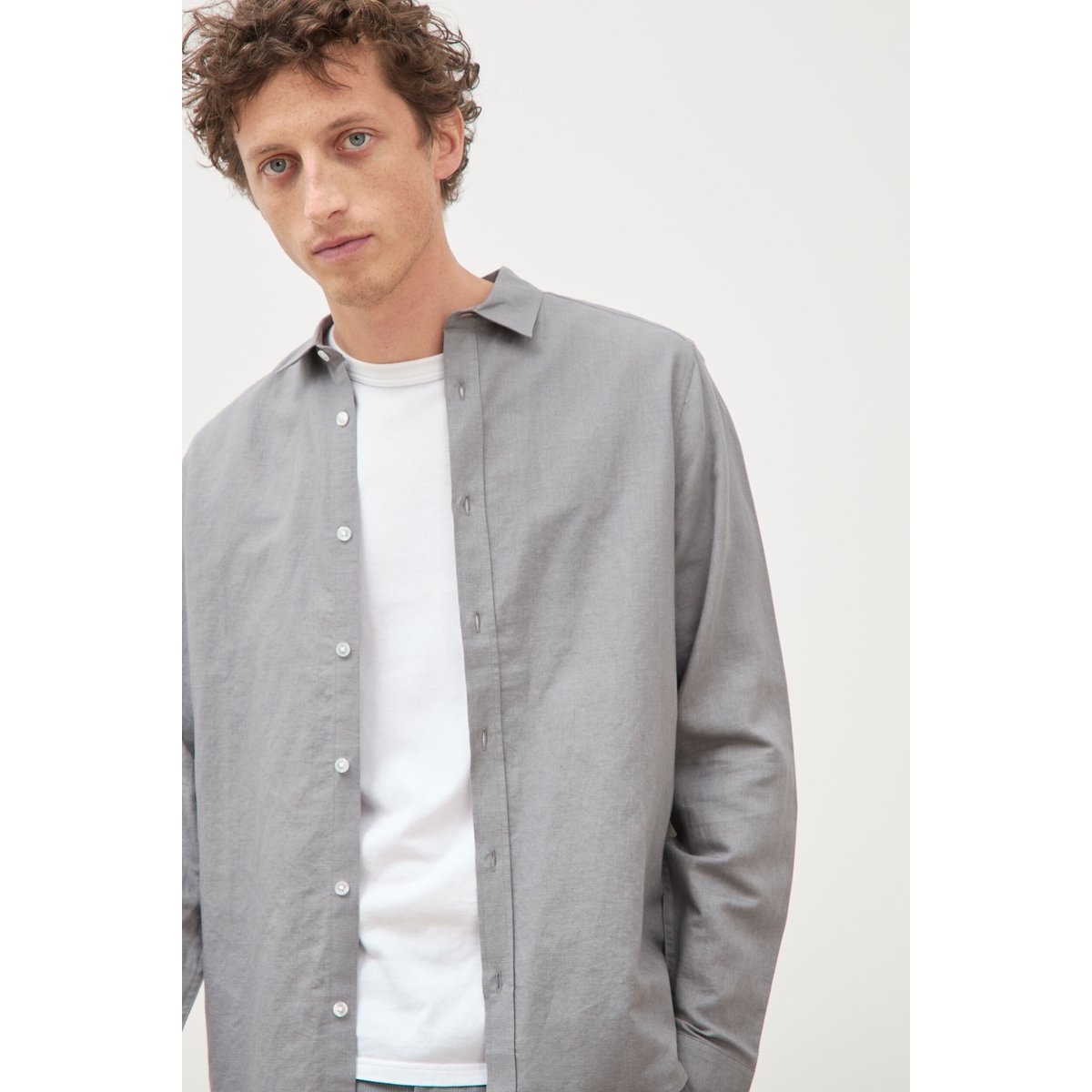 Chemise manches longues gris, BONOBO