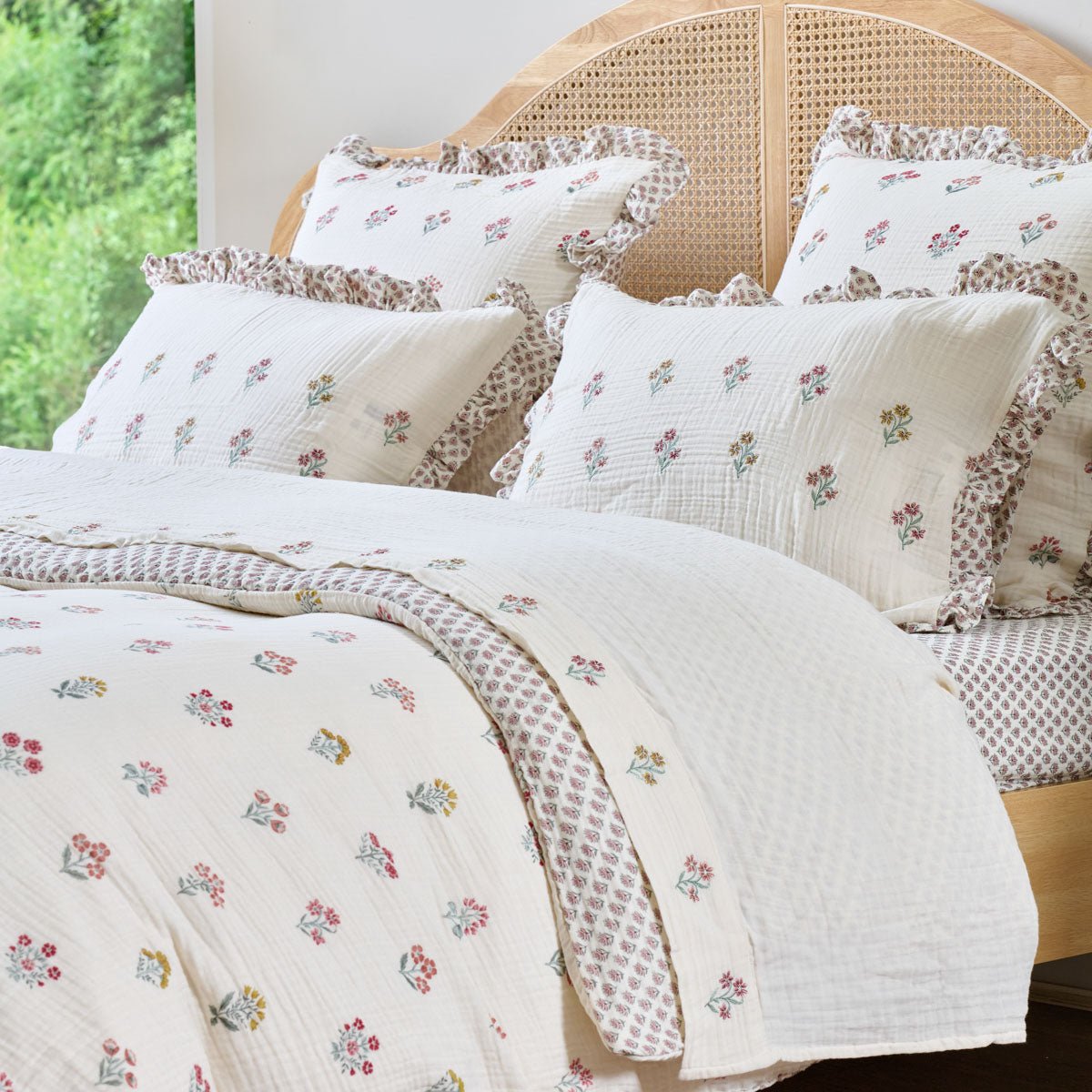 Housse De Couette Néroli Triple Gaze De Coton Réversible - NEROLI naturel, TRADITION DES VOSGES