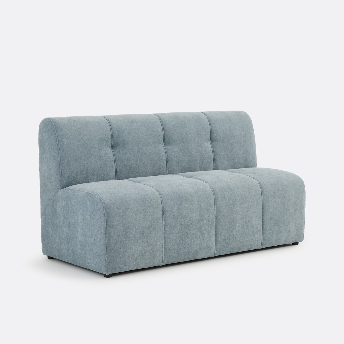 Modulares Tischbankelement, 3-Sitzer, aus feiner Chenille, ANETA blue vintage, LA REDOUTE INTERIEURS