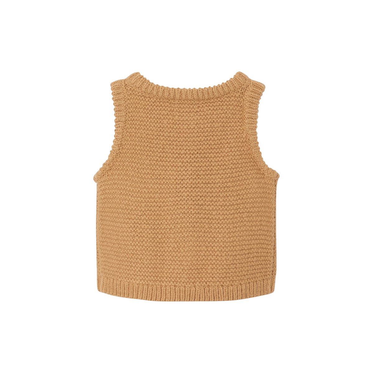 Gilet bébé sans manches boutonné ocre, VERTBAUDET