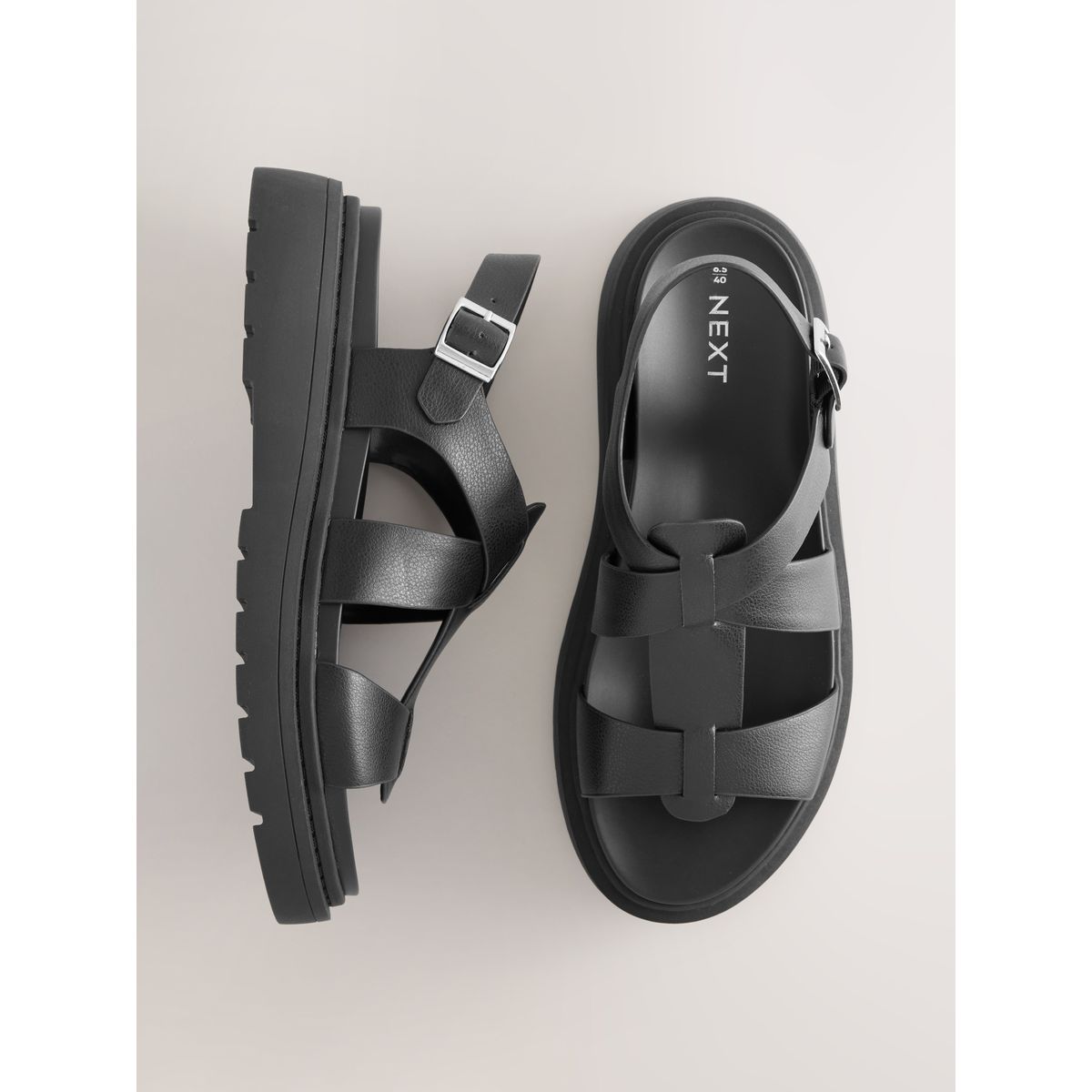 Sandales forever comfort® à semelle épaisse noir, NEXT