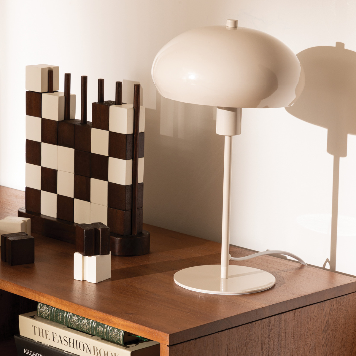 Lampe à poser champignon SAVIO beige, ATMOSPHERA