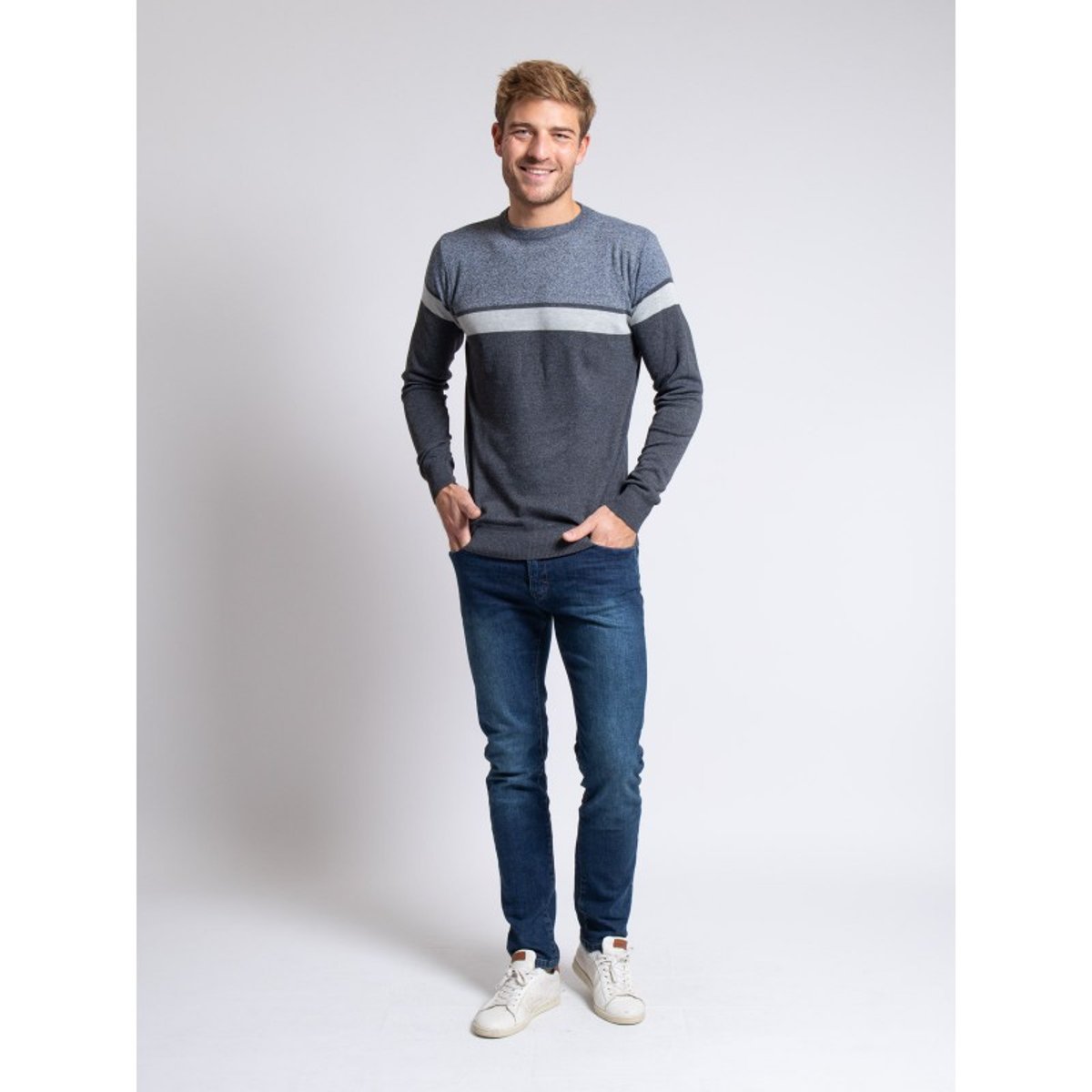 Pull Col Rond Lorally gris foncé, RITCHIE