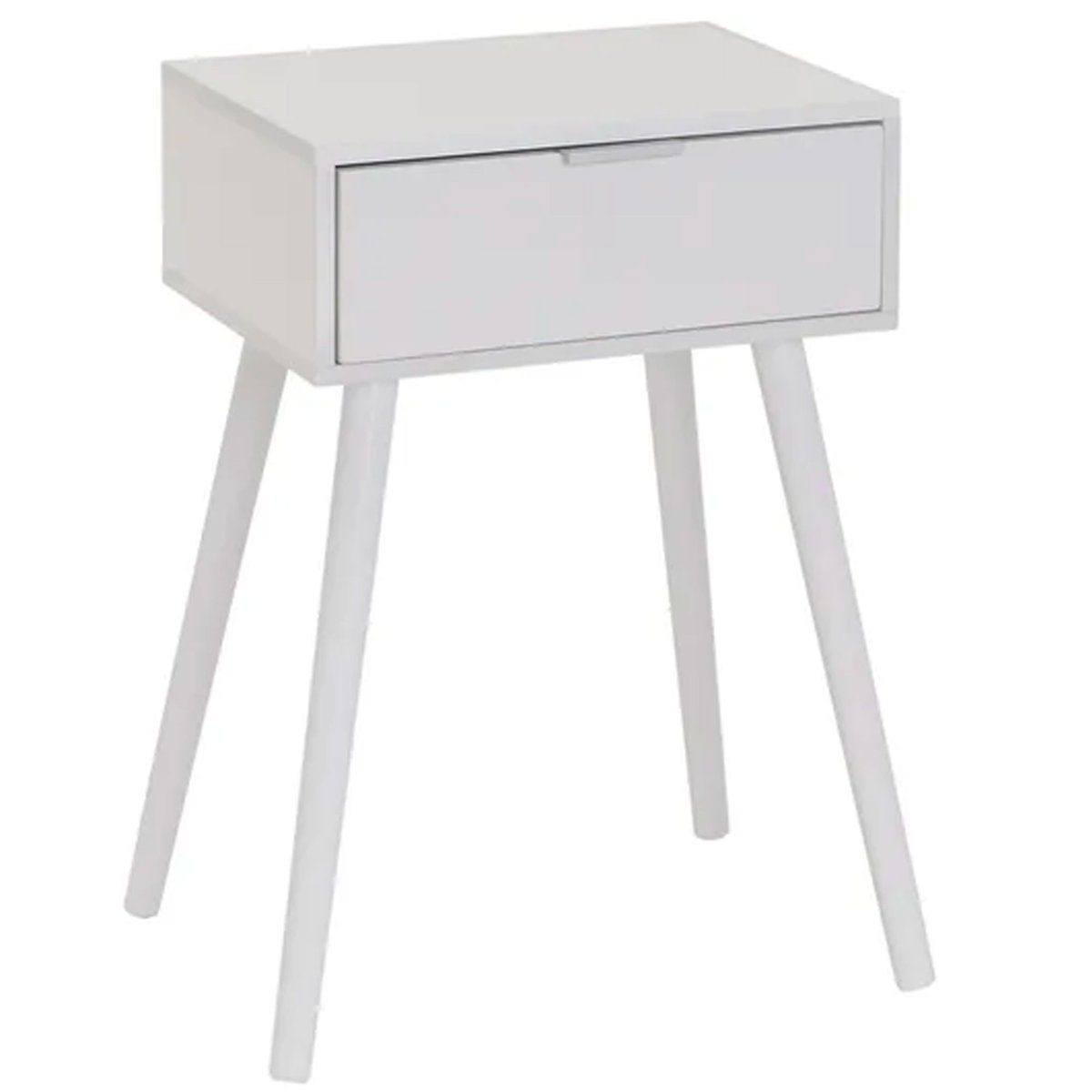 Table de chevet 1 tiroir bois blanc 45x35x59cm blanc, WADIGA