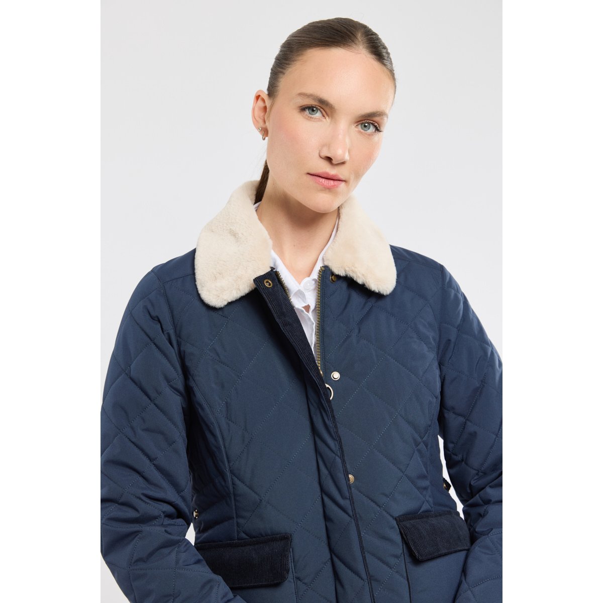 Veste matelassée en polyester recyclé BANLEY marine, BERMUDES