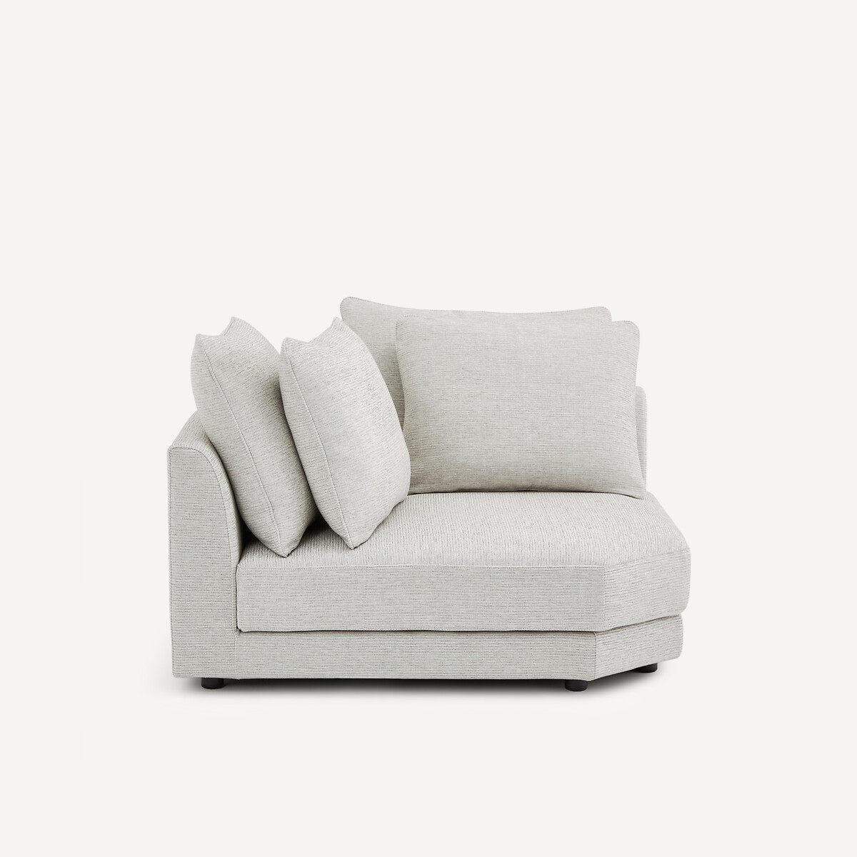 Modulares Ecksofa aus recycelter Baumwolle, TIBERIO hellgrau, AM.PM