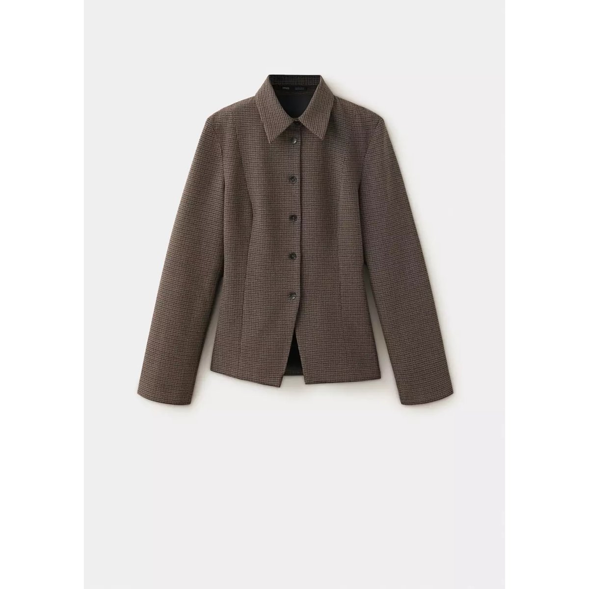 Surchemise ajustée à carreaux marron moyen, MANGO