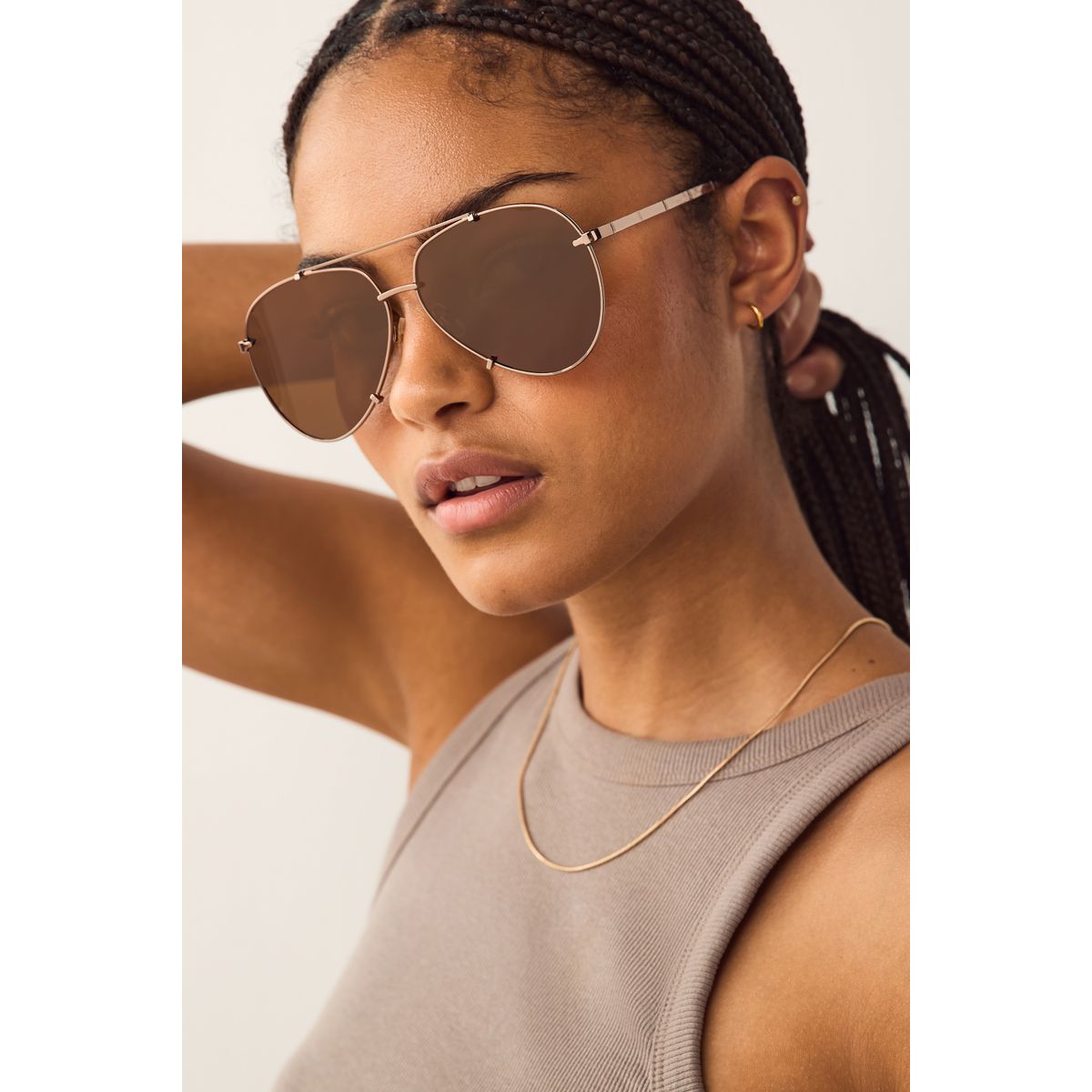 Lunettes de soleil style aviateur métallisées, NEXT