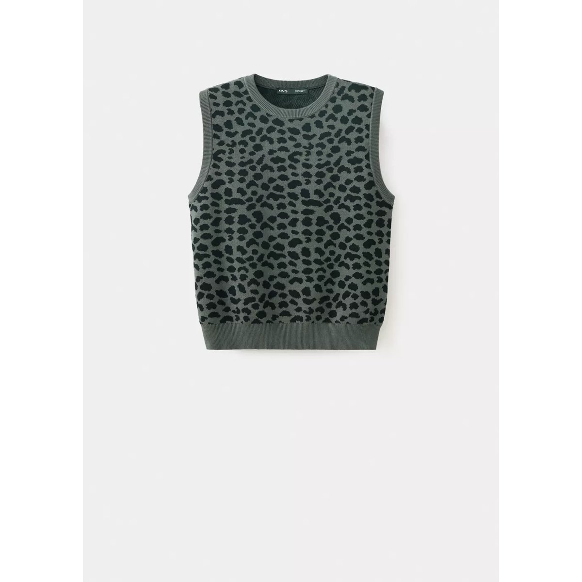 Top imprimé pois gris anthracite, MANGO