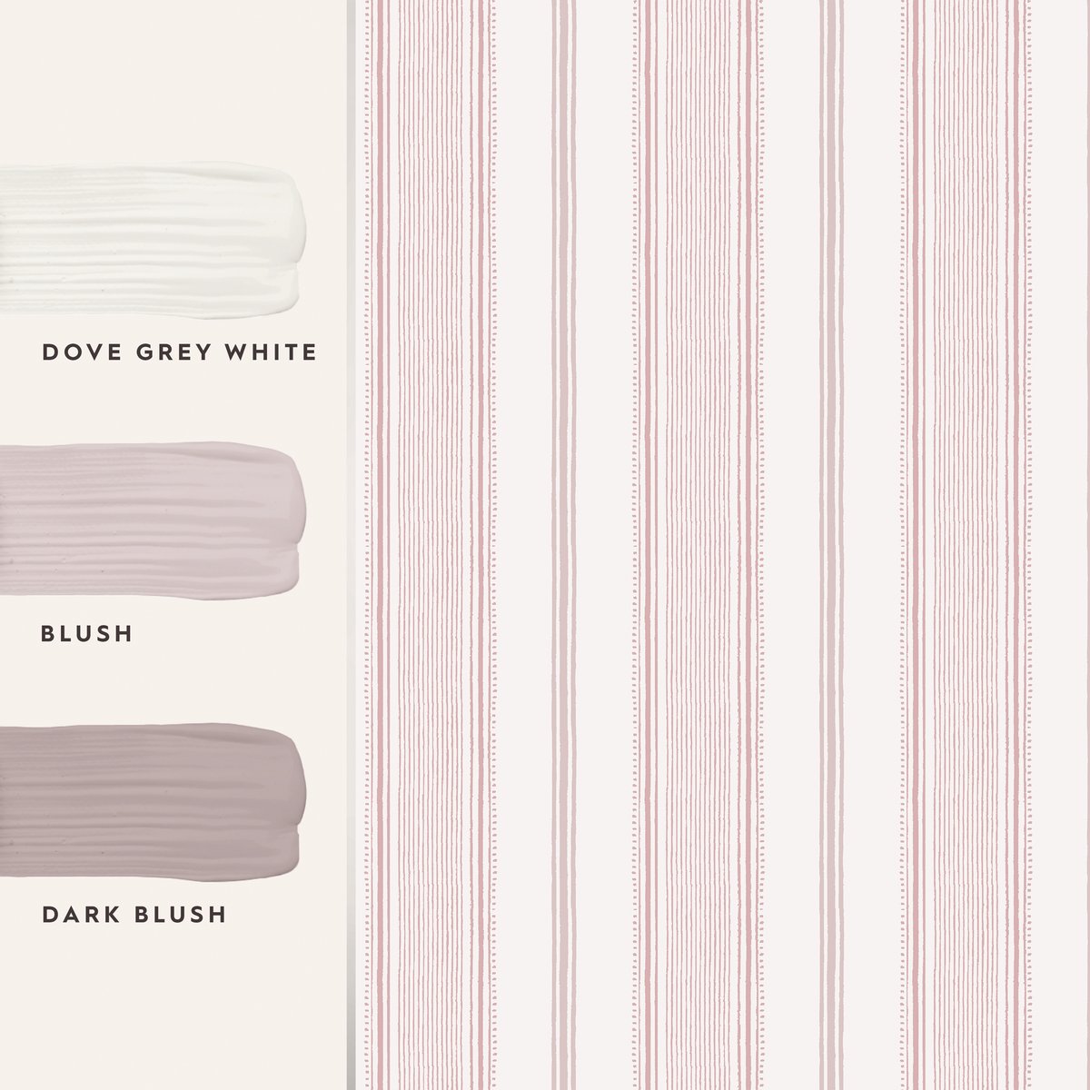 Papier peint Rayures Heacham Blush rose, LAURA ASHLEY