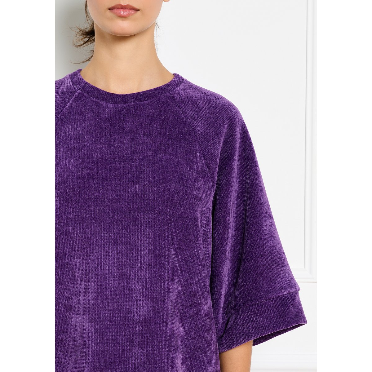 Robe midi en velours purple, LOLALIZA