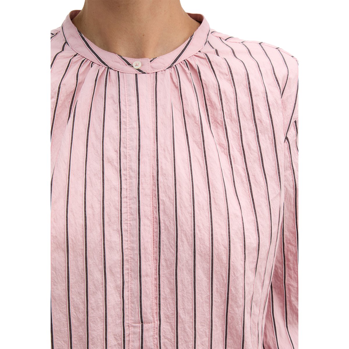 Chemisier à rayures, coupe classique en mélange de modal rose bonbon, MARC O'POLO