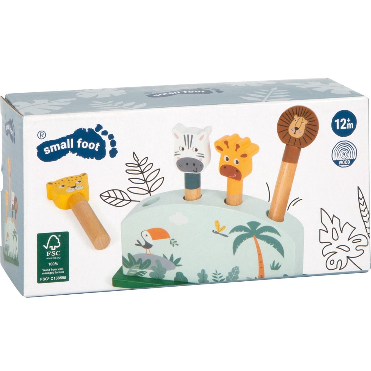Pop-up animaux sauteurs Safari vert, SMALL FOOT COMPANY