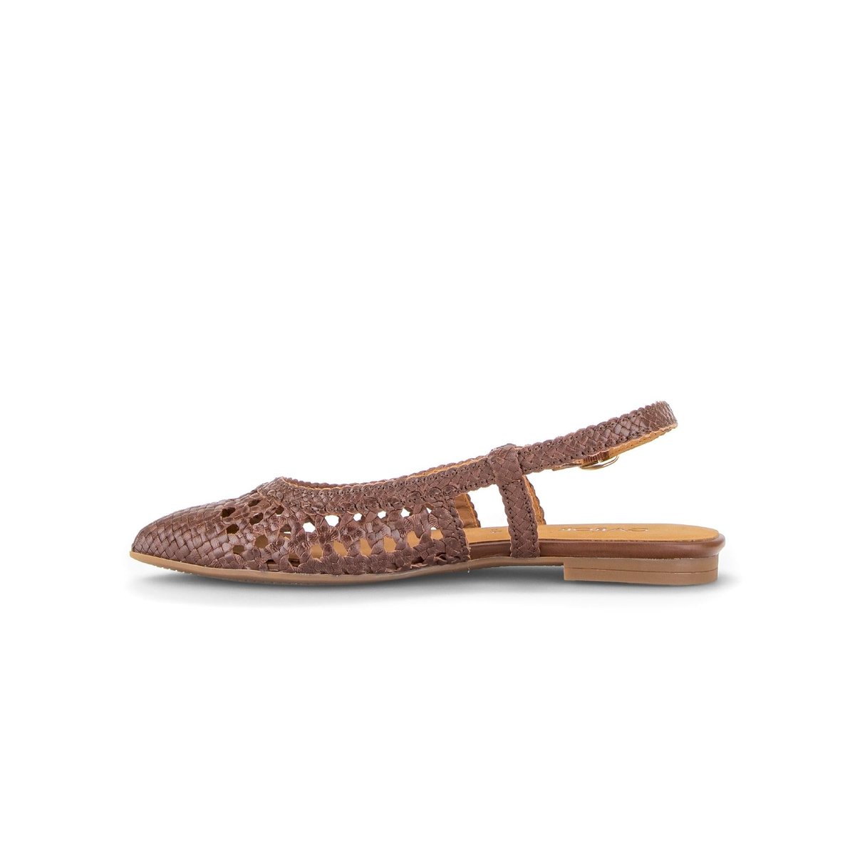 Escarpins en cuir à talon décroché marron, GABOR