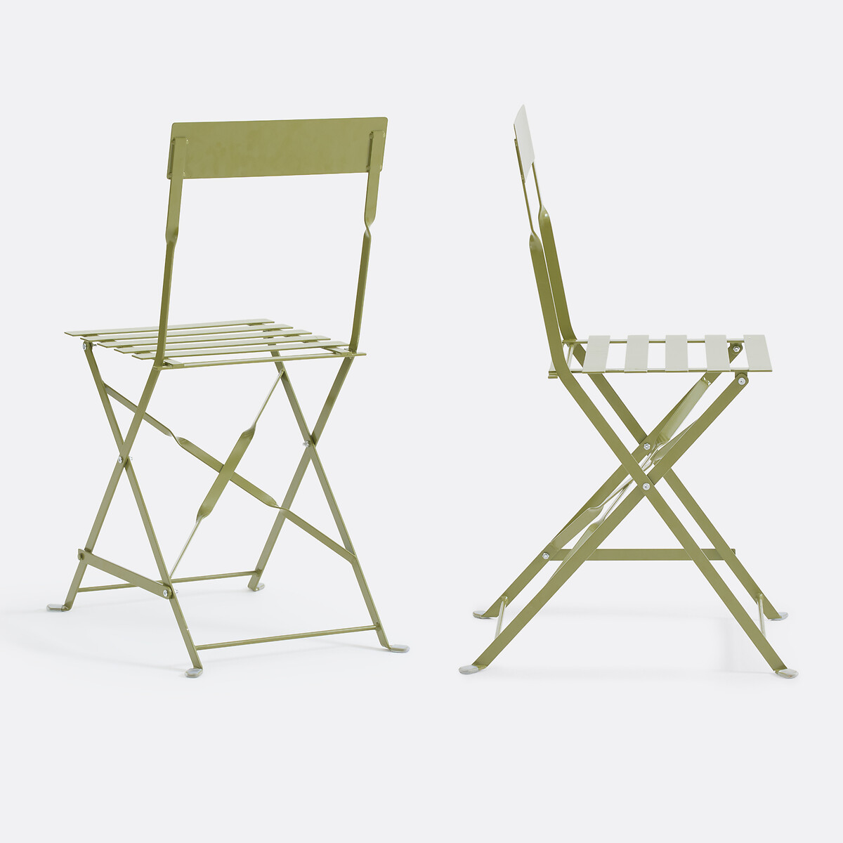 Lot de 2 chaises pliantes métal fer, Ozevan kaki, LA REDOUTE INTERIEURS