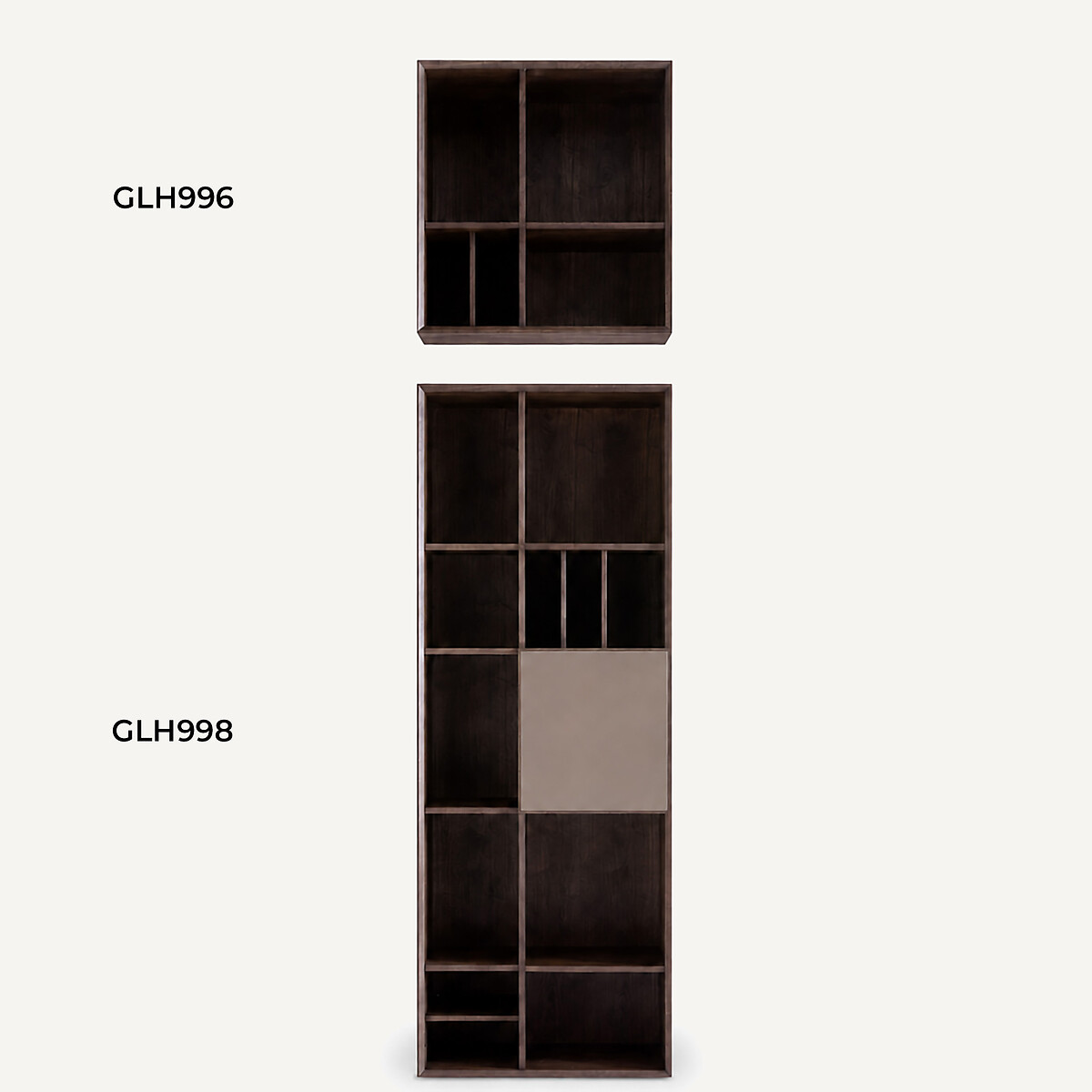 Etagère 5 niches, en plaqué noyer, pour bibliothèque modulable MIKUBE noyer, AM.PM