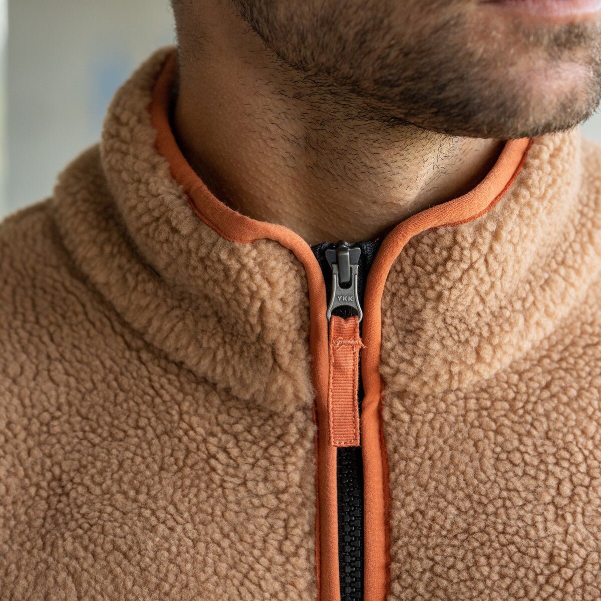 Pull sherpa à col zippé dune, BILLYBELT