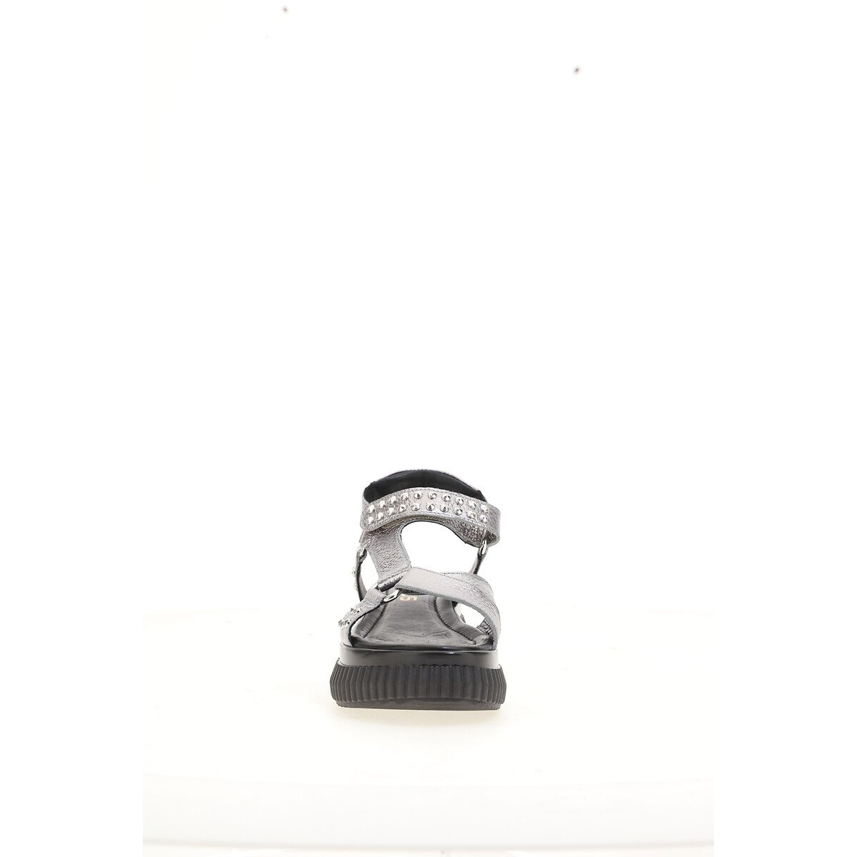 Sandales plateforme en cuir argent, MJUS