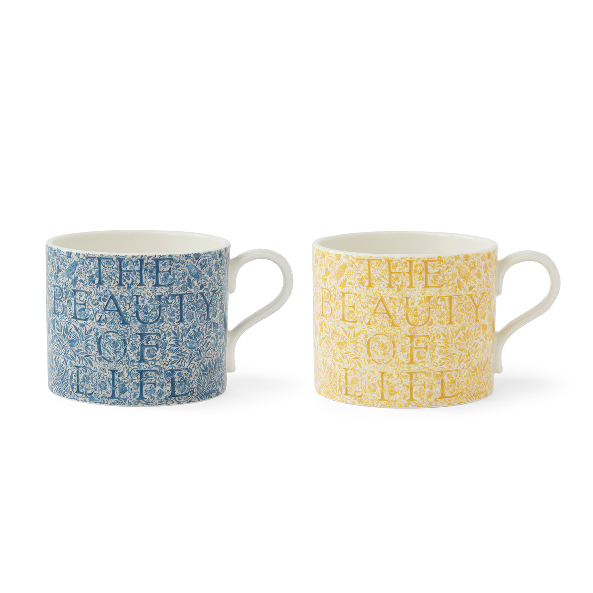 Set of 2 Morris & Co. "The Beauty of Life" Sunflower & Indigo Mugs multi-coloured, SPODE