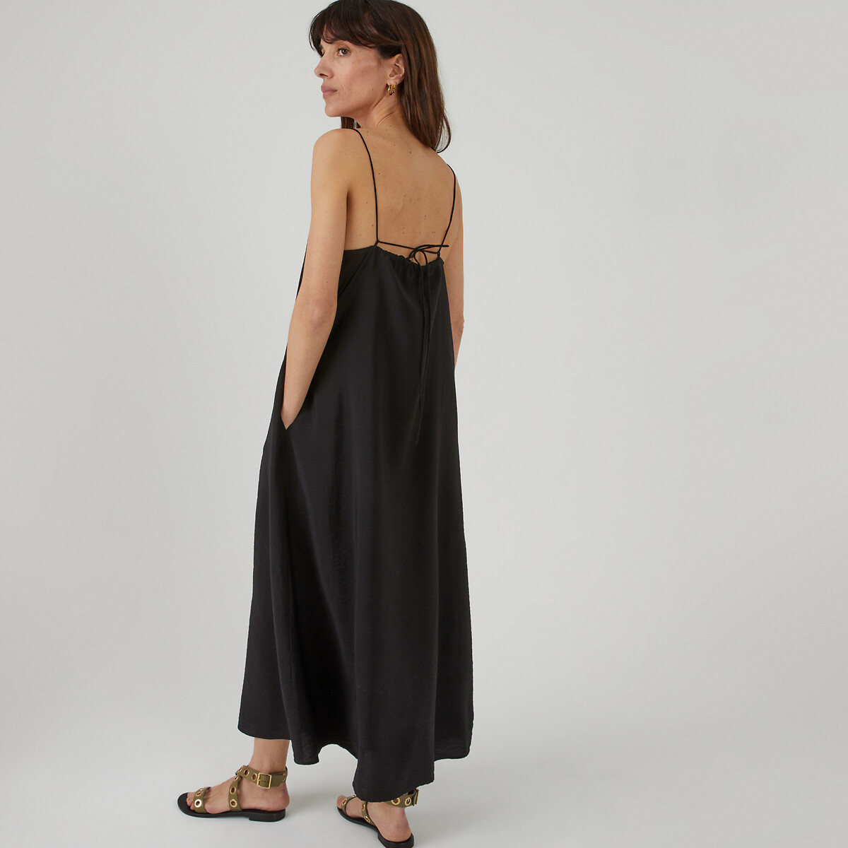 Abito lungo, spalline sottili nero , LA REDOUTE COLLECTIONS