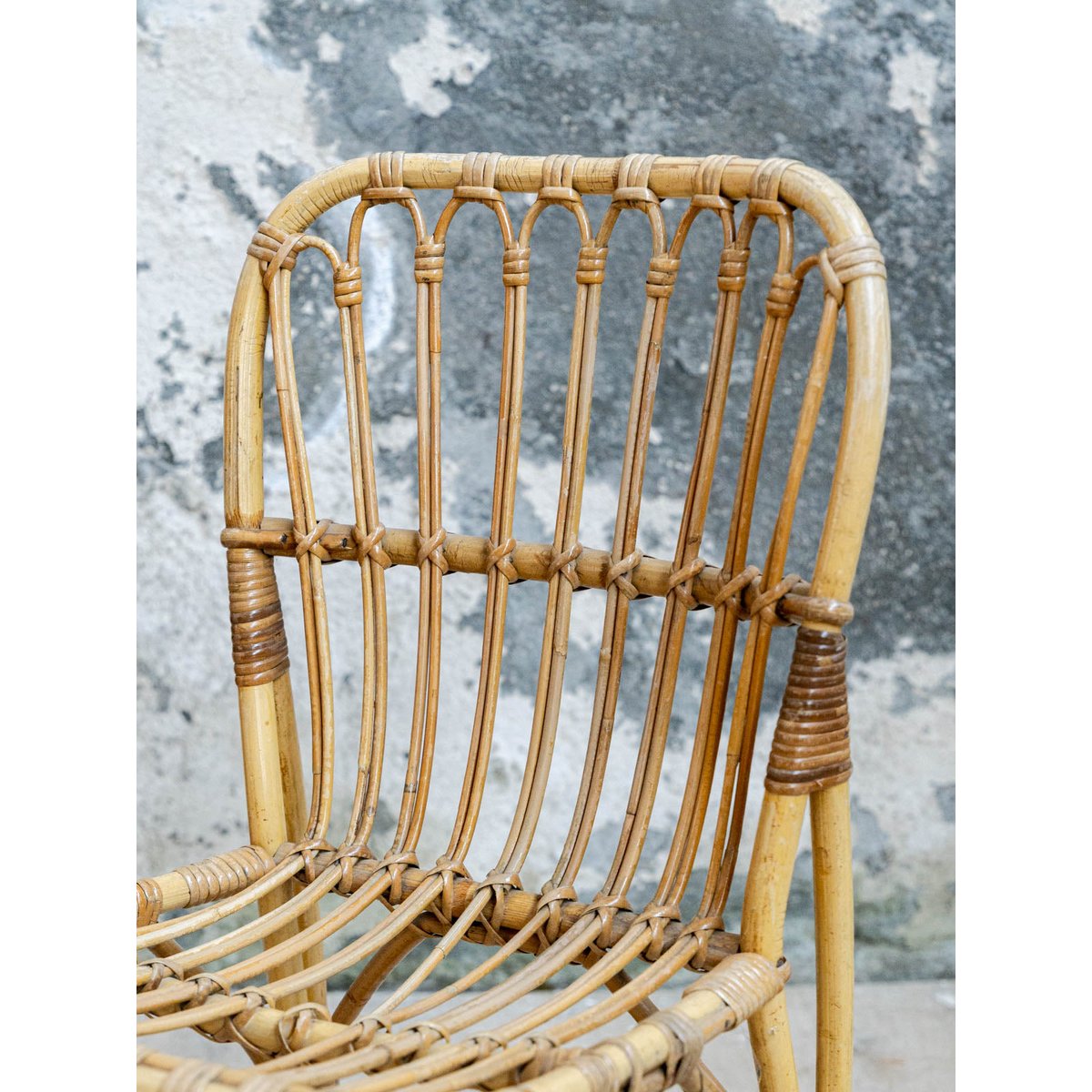 Chaise enfant en rotin Ernestine N°1360 - Bon état bois clair, DEBONGOUT