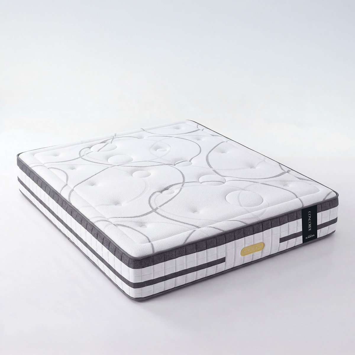 Matelas Ressorts ensachés CONCORDE - 26 cm d'épaisseur - Accueil équilibré, soutien ferme blanc, MAISON AUBERTIN
