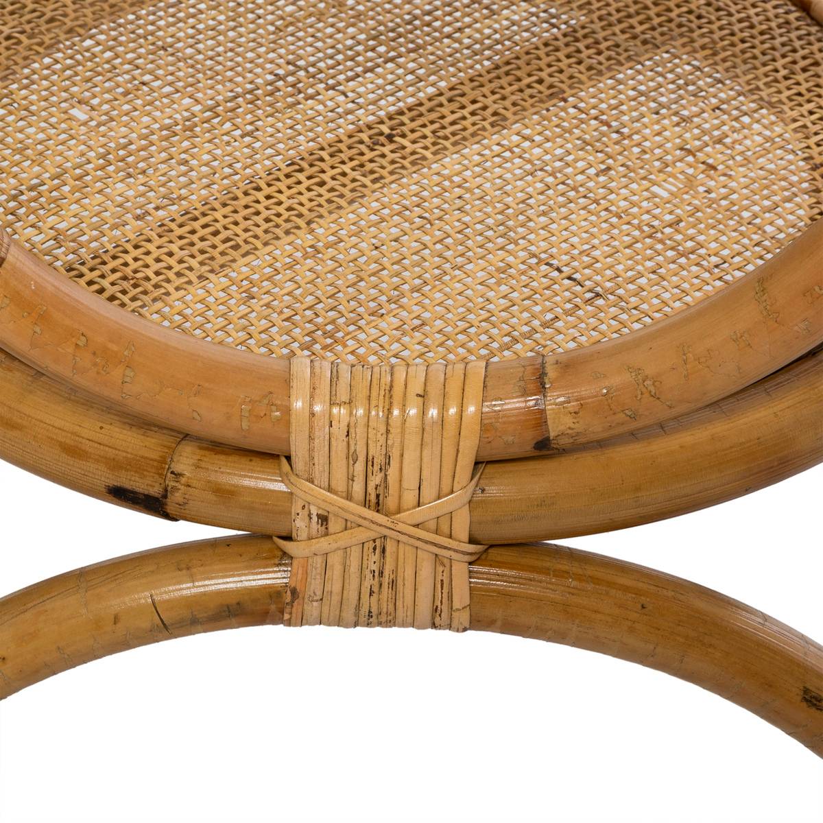 Table d’appoint rotin plateau verre trempé FARAH beige, ATMOSPHERA