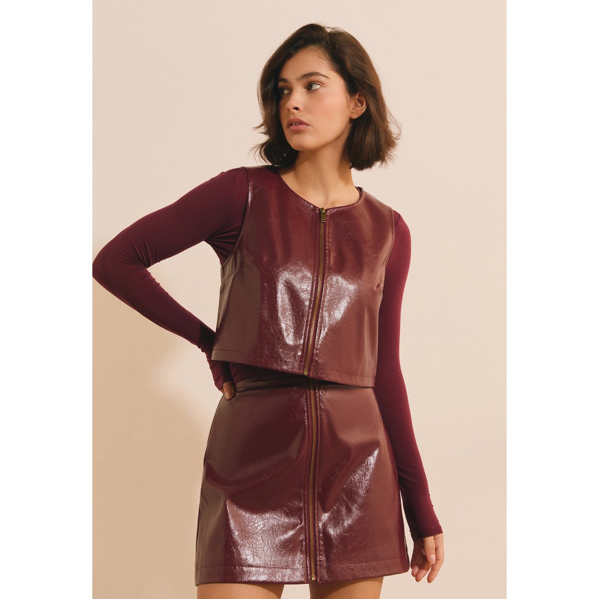 ETAM TOP VIVIANE - TOP bordeaux grenat, ETAM