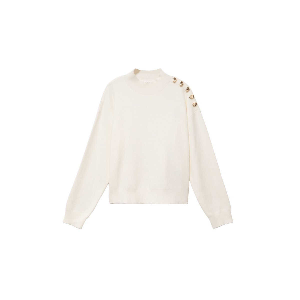 Pull col montant manches longues ecru, CACHE CACHE