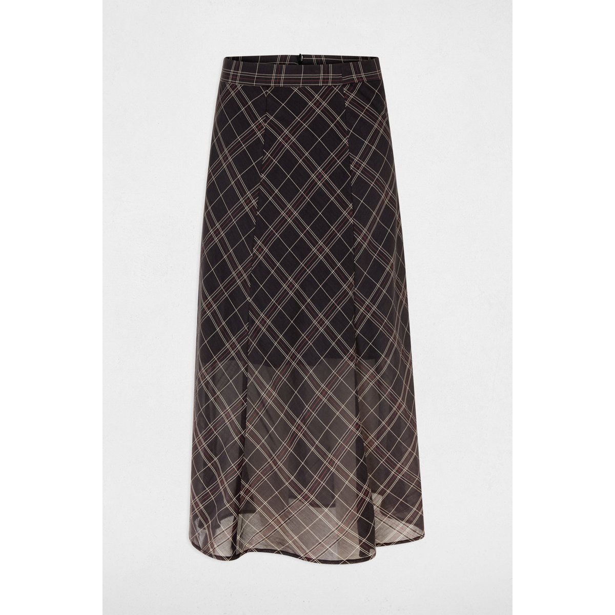 Jupe midi taille haute multicolore, MORGAN