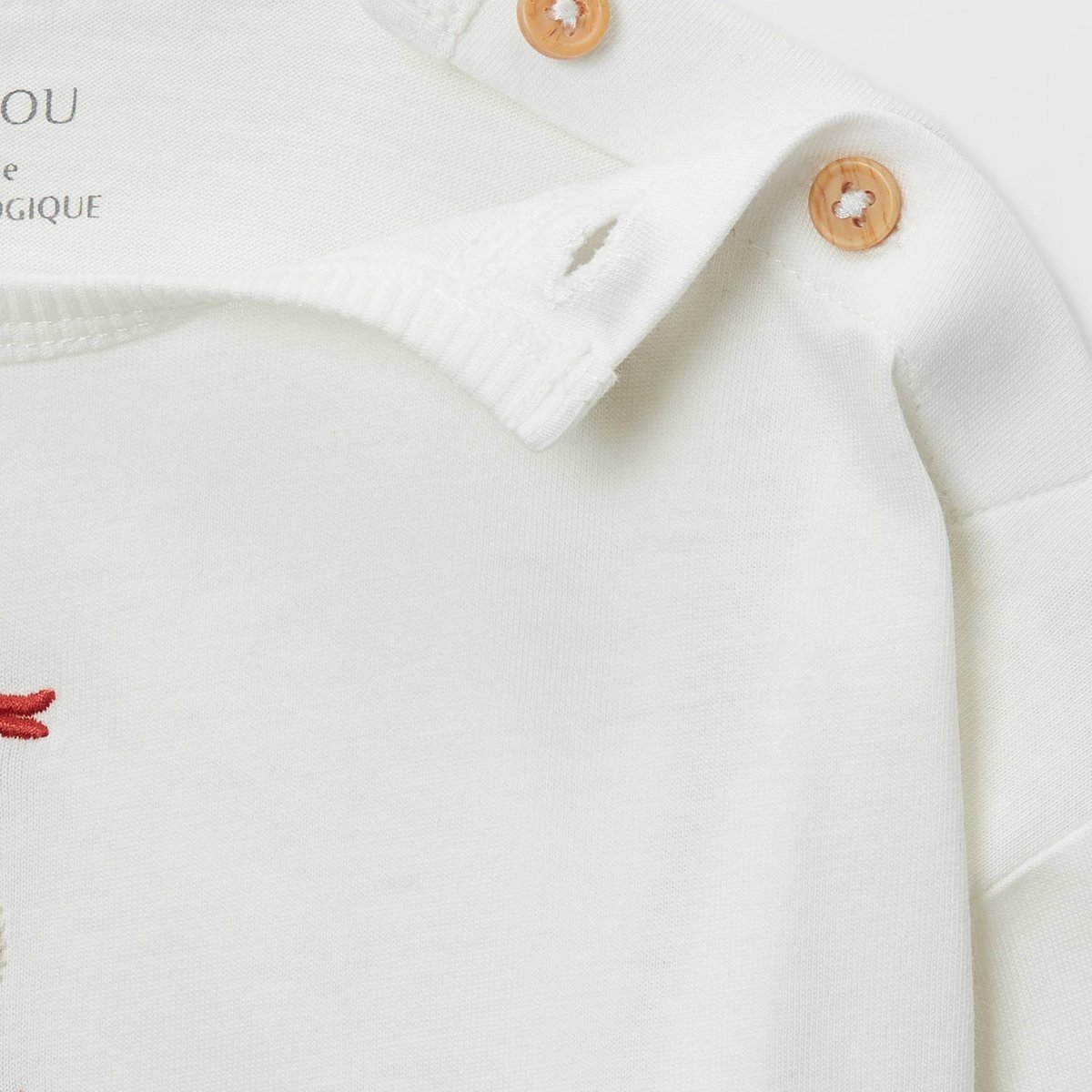 T-shirt manches longues imprimé en coton BIO GOTS ecru, BOUT'CHOU