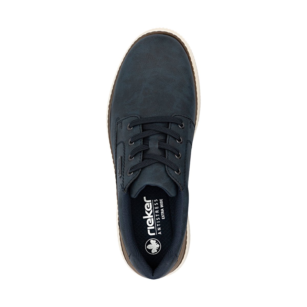 Basket Basse Cuir Clarino bleu, RIEKER