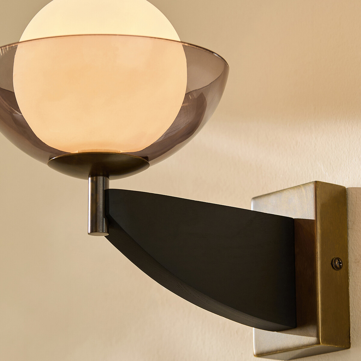 MADE.COM Layla Opal Globe Wall Light black, MADE