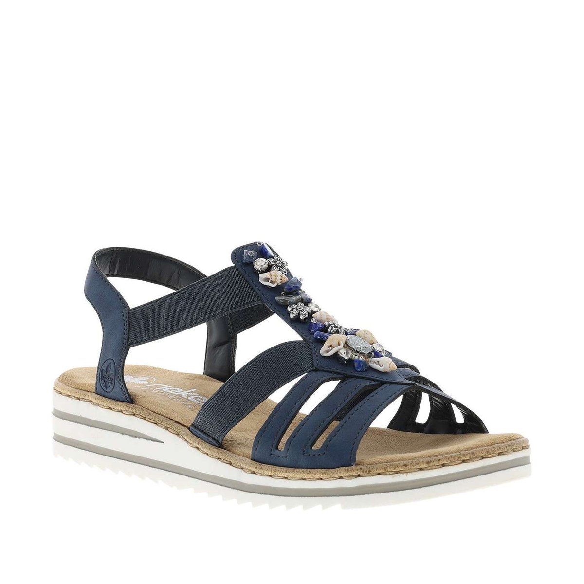 Nu-pieds/sandales femme bleu bleu, RIEKER