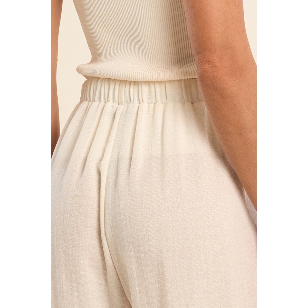 Pantalon fluide, taille haute offwhite, MOLLY BRACKEN