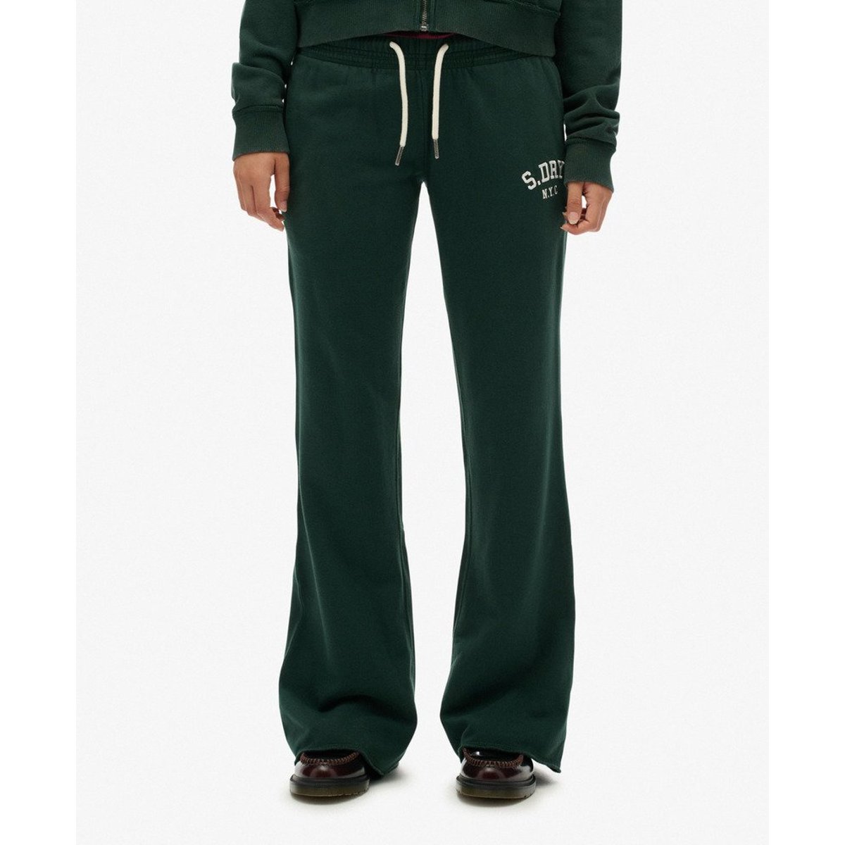 Joggers Évasés Athletic avec Logo Brodé vert émail, SUPERDRY