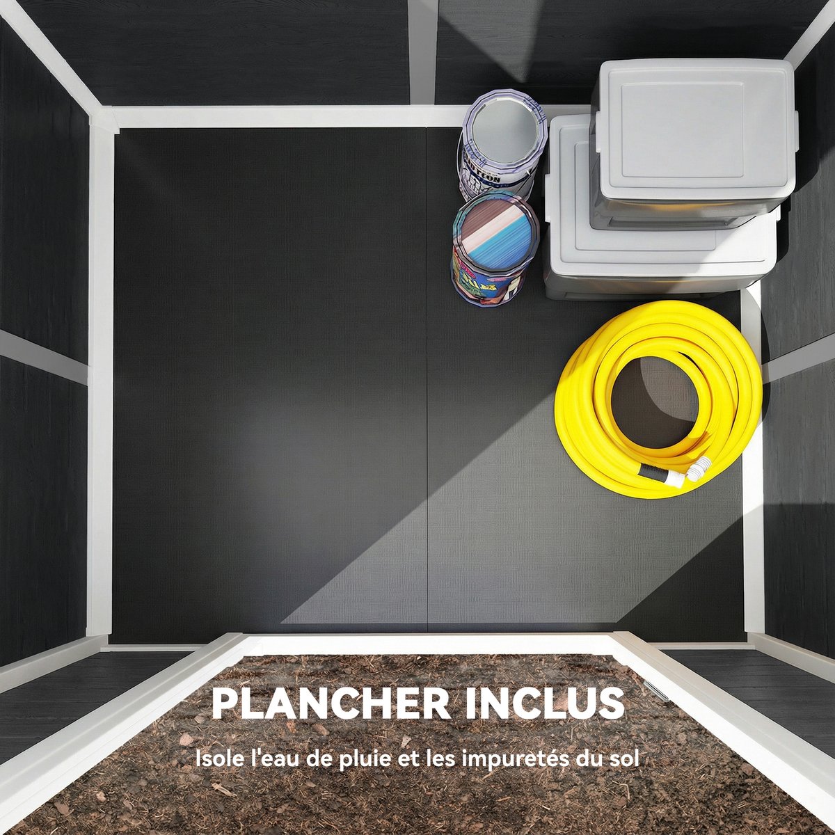Abri de jardin PP Gris vieilli gris, OUTSUNNY