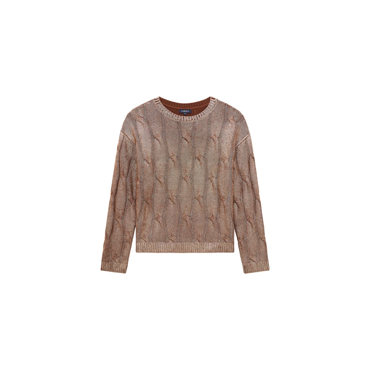 Pull droit cachemire col rond MVAL marron, CAROLL