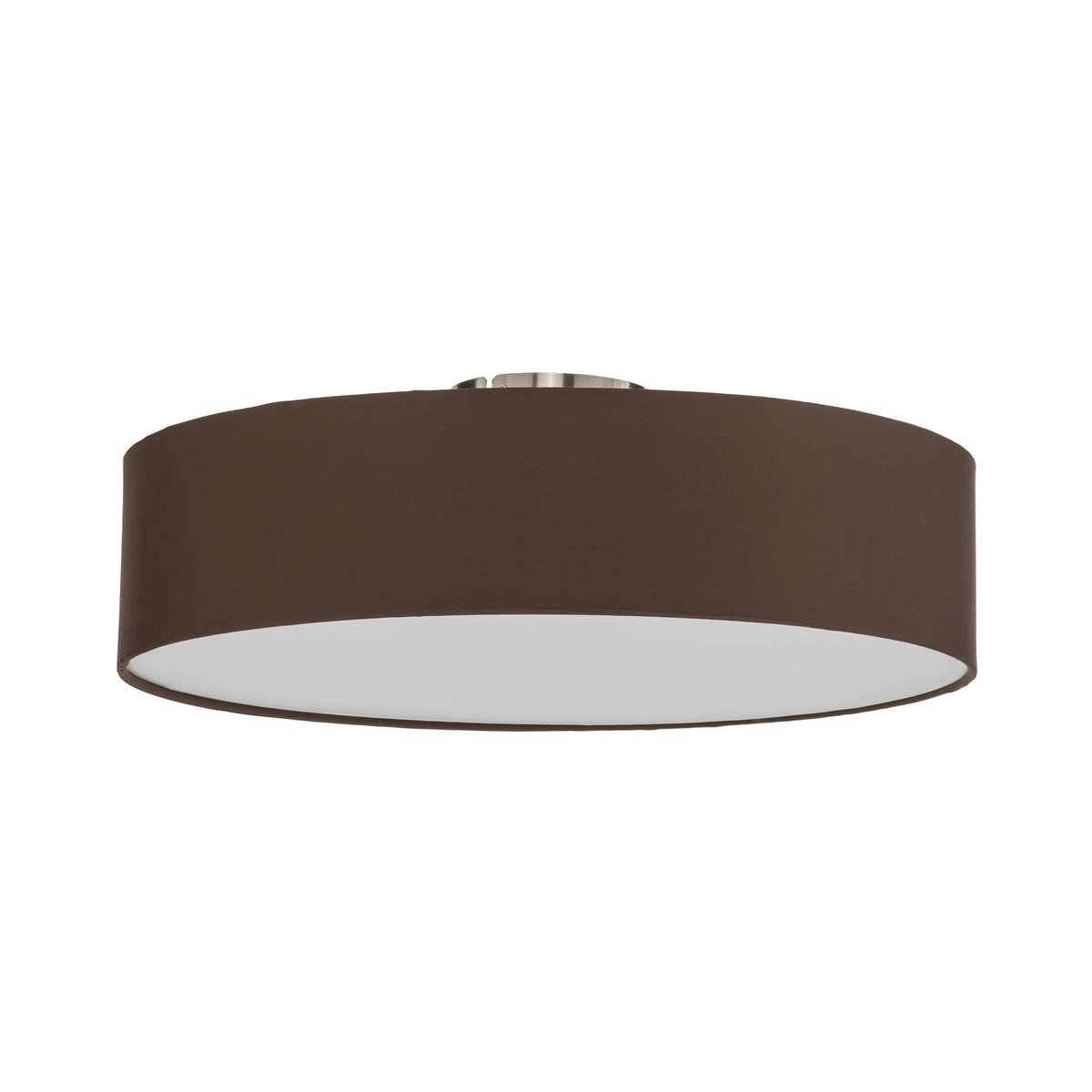 Plafonnier en textile moderne, Sebatin brun, blanc, nickel mat, LINDBY